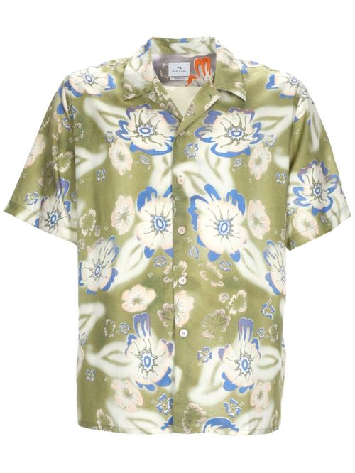 Green Relaxed Floral Shirt