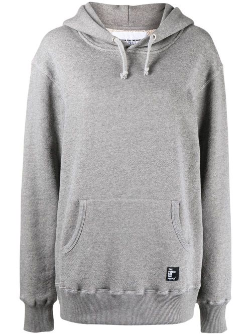 Rear logo-print hoodie - Grey