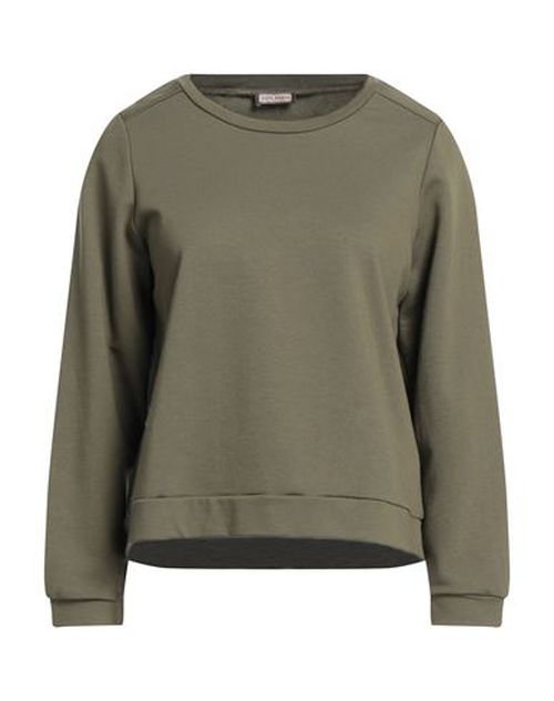 Malìparmi Woman Sweatshirt Military green Size M Cotton, Elastane