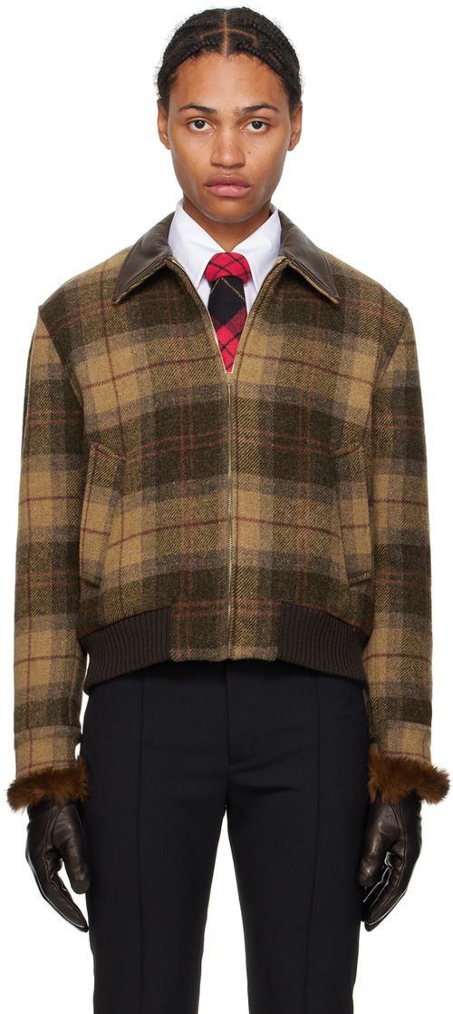 Ernest W. Baker | Ernest W. Baker Brown Virgin Wool Check Jacket
