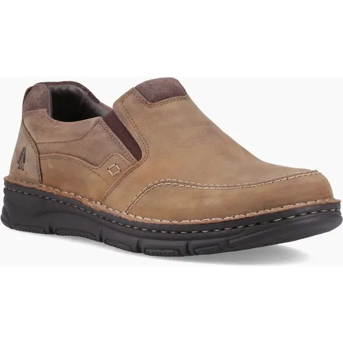 Men's Hush Puppies Franco Slip on Leather Men's Tan Loafers - Brown