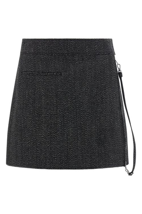 'Zipped Caviar Mini' Skirt