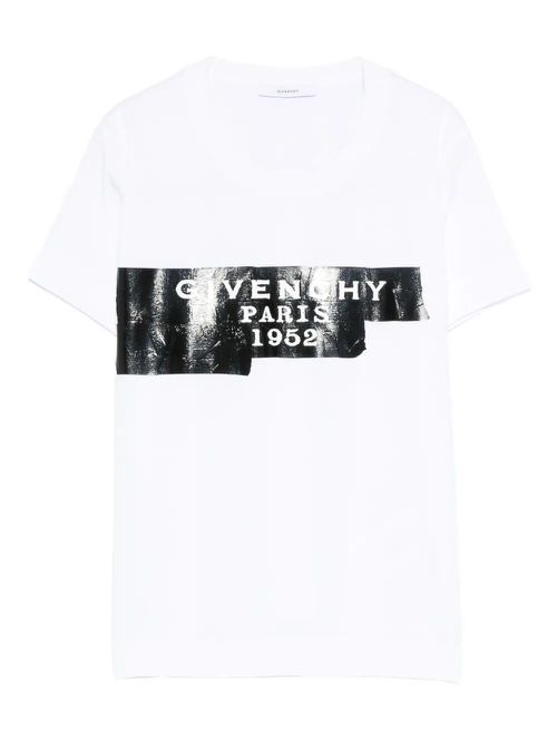 Cotton T-Shirt With Tape Print