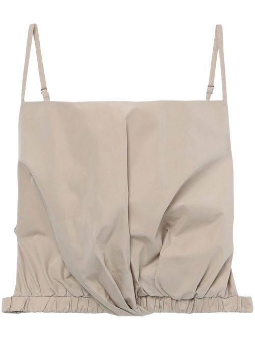 Open-back ruched crop top - Neutrals