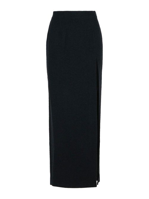 Long Skirt In Black Virgin Wool Blend