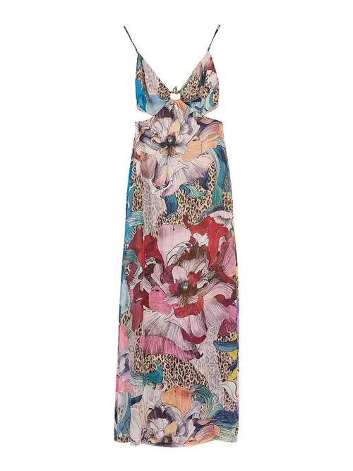 Long Element Dress Chiffon Print Flowers