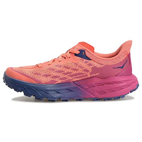 Hoka One Womens Speedgoat 5 Logo Lace Up Running Shoes Blue