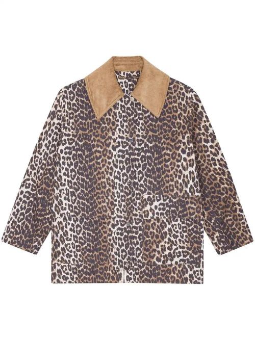 GANNI - Leopard-Print Jacket - Women's - Hemp/Organic Cotton/Cotton