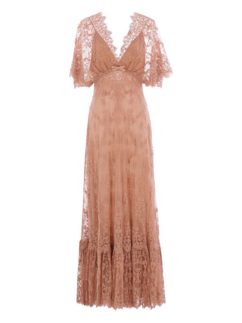 open lace back dress Bead Embroidered Long Dress  ELIE SAAB