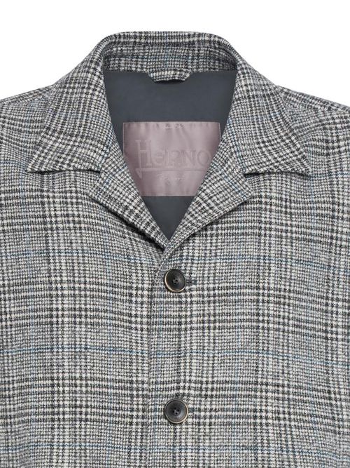 Prince of Wales Wool Blazer — Gray