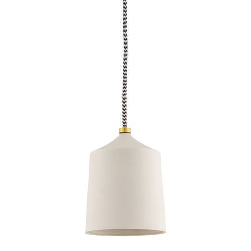 Mitzi Megan Pendant Light in Aged Brass and Matte White