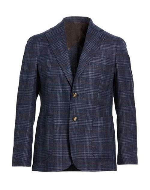 Man Blazer Midnight blue Size 38 Virgin Wool, Silk, Linen
