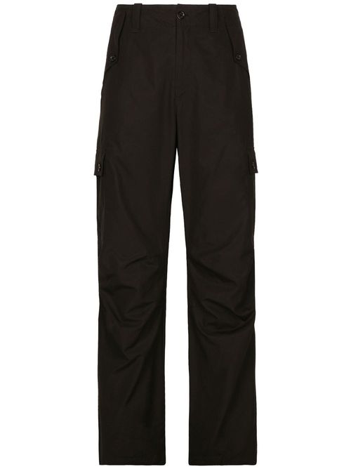 Logo-Plaque Cotton Cargo Pants — Black