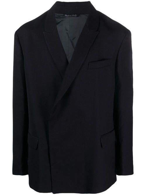 Notch-lapels single-breasted blazer - Blue