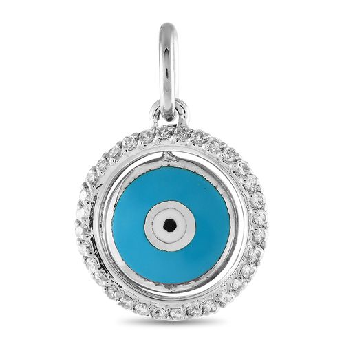 18K White Gold Evil Eye Charm AB27-111124