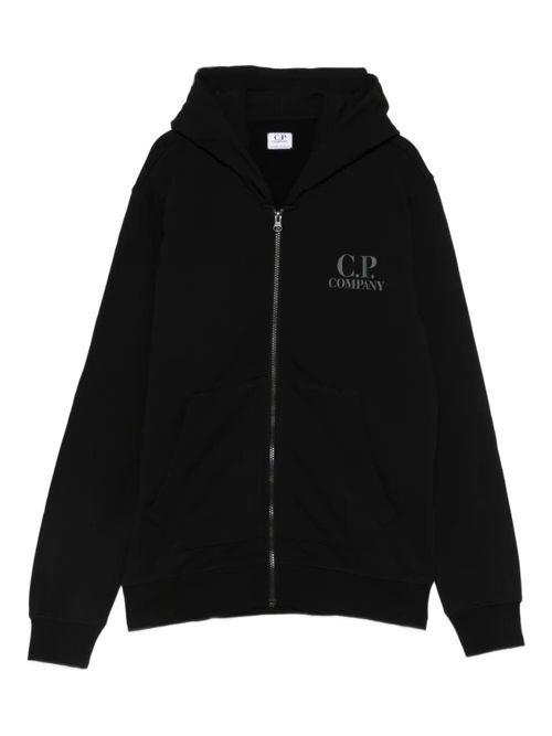Boys Black Zip-Up Hoodie