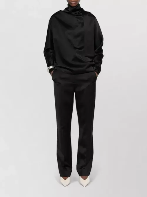 Totême - high collar top relaxed fit draped