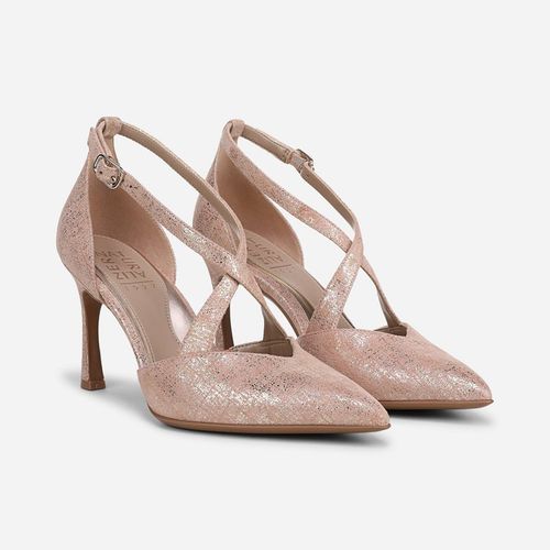 Angelina Dress Sandal Mary Jane Style Shoes, Pink Metallic Leather