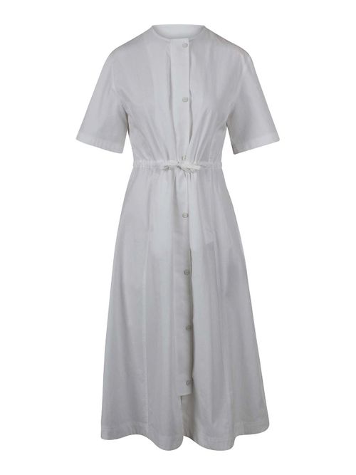 Techno-cotton twill dress