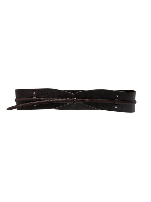 2000s snakeskin-effect leather belt - Brown