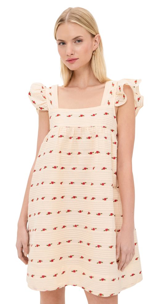 Aster Babydoll Mini Dress White