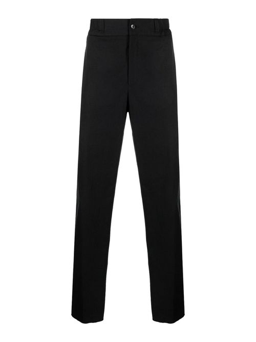 Black High-Waist Straight-Leg Trousers