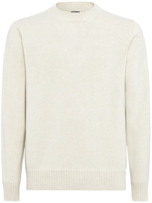 Crew-neck cashmere sweater - White