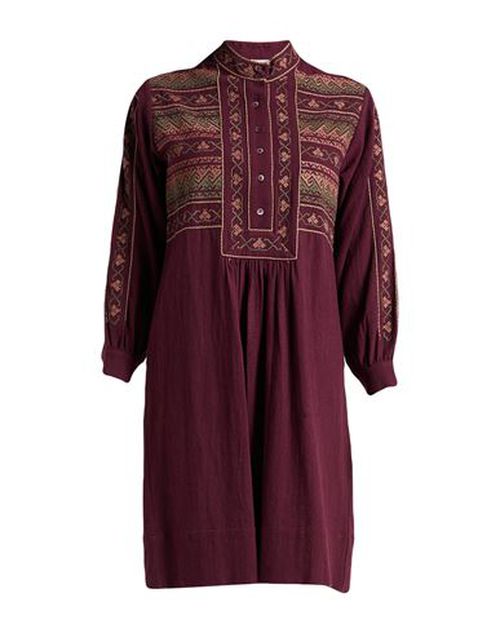 Woman Midi dress Burgundy Size 10 Cotton