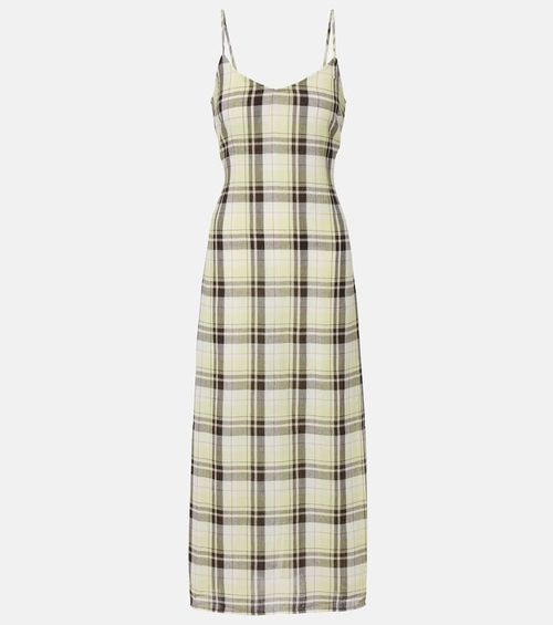 Evelyn plaid gauze slip dress