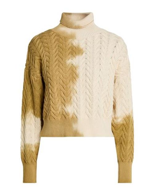 Woman Turtleneck Beige Size S Cotton