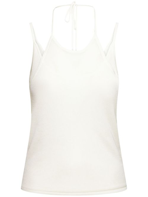 Layered Knit Halter Tank Top