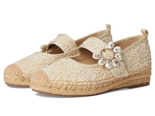Sam Edelman Women's Maddy Mary Jane Flat Ivory/Natural Lace