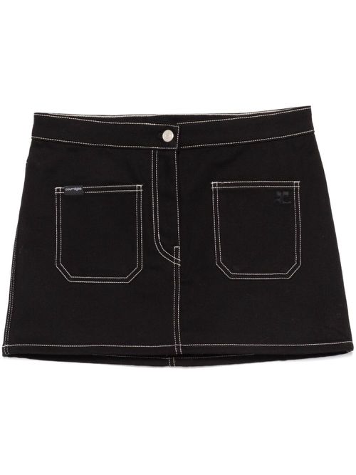 2-Pocket mini skirt - Black