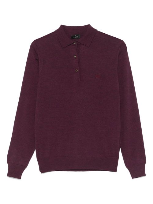 Wool polo shirt - Purple