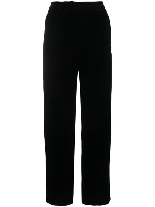 THE ROSE IBIZA drawstring silk velvet trousers - Black