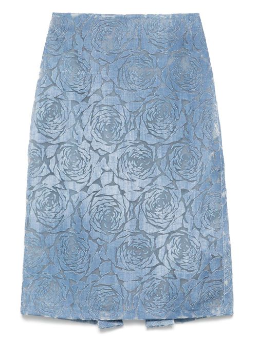 Devoré-effect skirt - Blue