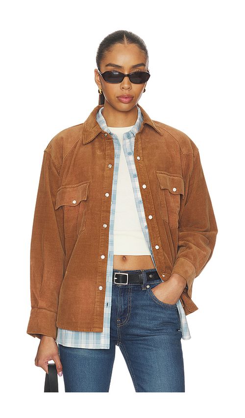 Found Western Corduroy Shirt in Light Brown. XS also in S, M, L, XL/1X