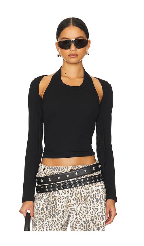LIONESS Sculpted Long Sleeve Tank in Onyx.  XS also in