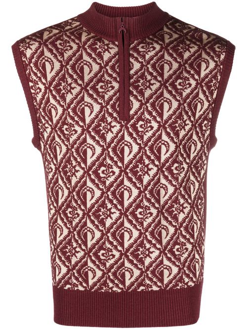 Moon Diamant knit vest - Red