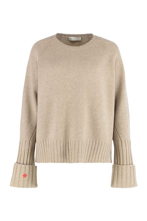 Merino Wool Round-Neck Sweater with Long Sleeves