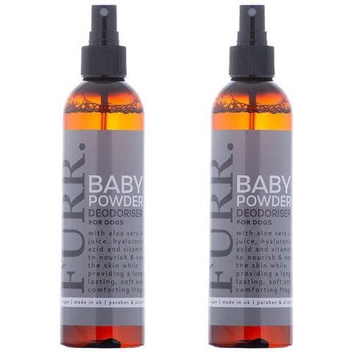 FURR Baby Powder Dog Deodoriser Spray 500ml Natural Odour Neutraliser with Aloe Vera & Vitamin E Puppy Safe from 6 Week