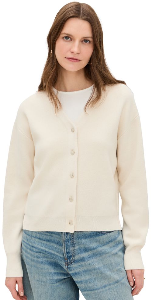 Cashmere Collegiate Cardigan Cream