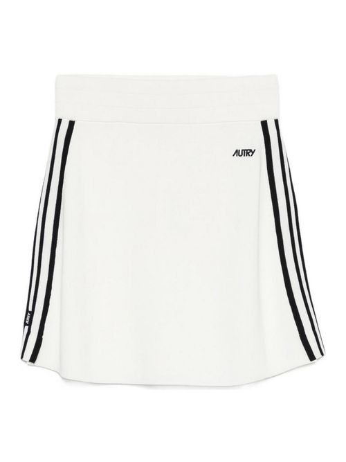 Mini Skirt In White With Striped Details