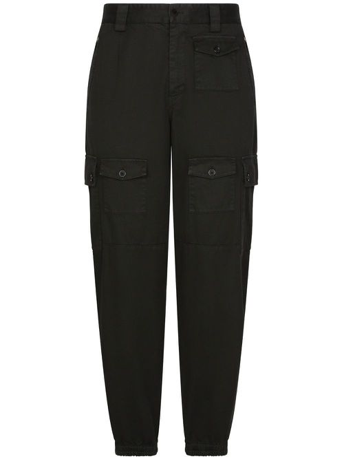 High-waisted cargo pants - Black