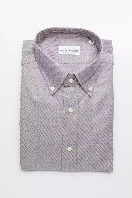 Robert Friedman Beige Cotton Men Men's Shirt
