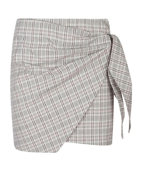 Plaid midi skirt