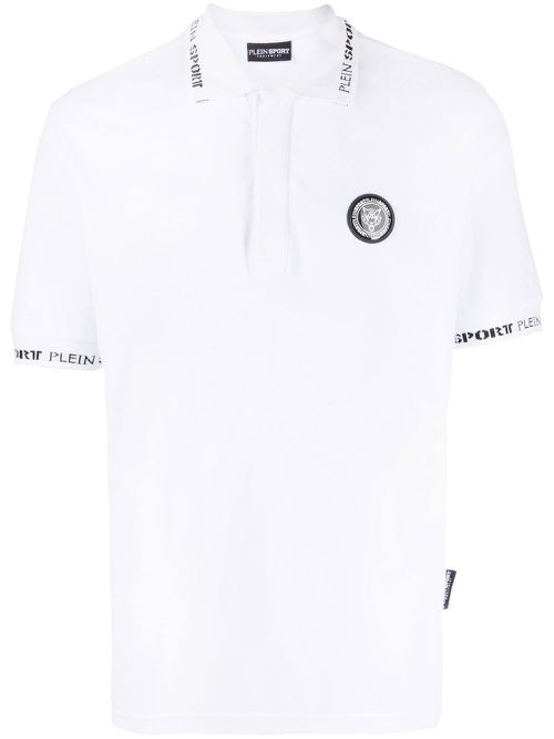 Logo-patch short-sleeve polo shirt - White