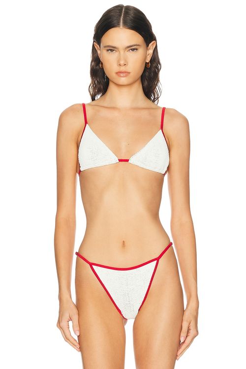 Bond Eye BIKINI-OBERTEIL IDRIS in Chalk Two Tone Crinkle - White. a
