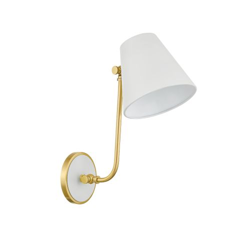 Georgann 1-Light Wall Sconce in Aged Brass with Soft White