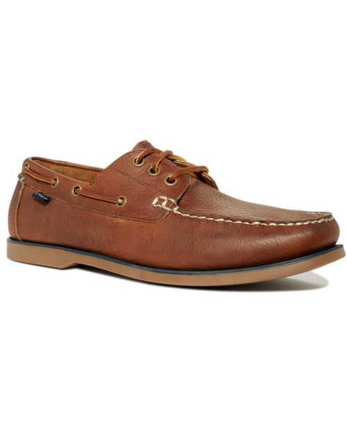 Bienne Tumbled Leather Boat Shoes - Tan